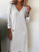 Casual V-Neck Long Maxi Dress