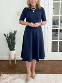 Charm Solid Fitted Midi Dress
