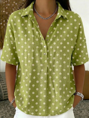 Chic Vintage-Inspired Polka Dot Blouse
