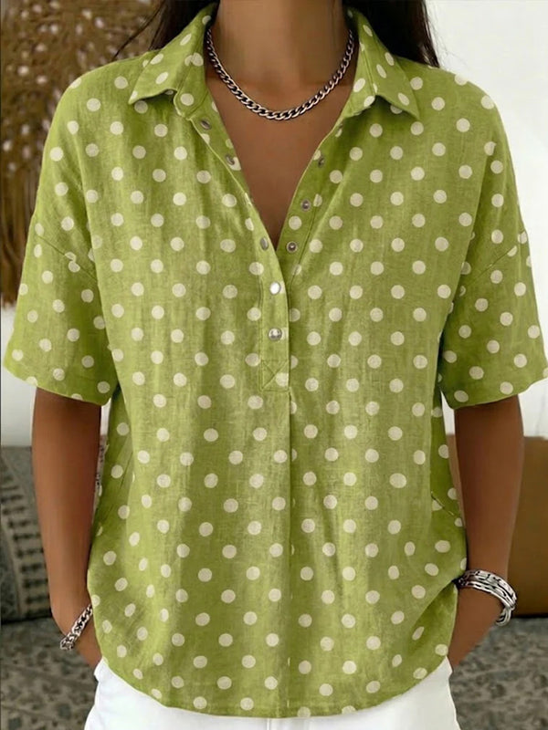 Chic Vintage-Inspired Polka Dot Blouse