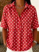 Chic Vintage-Inspired Polka Dot Blouse