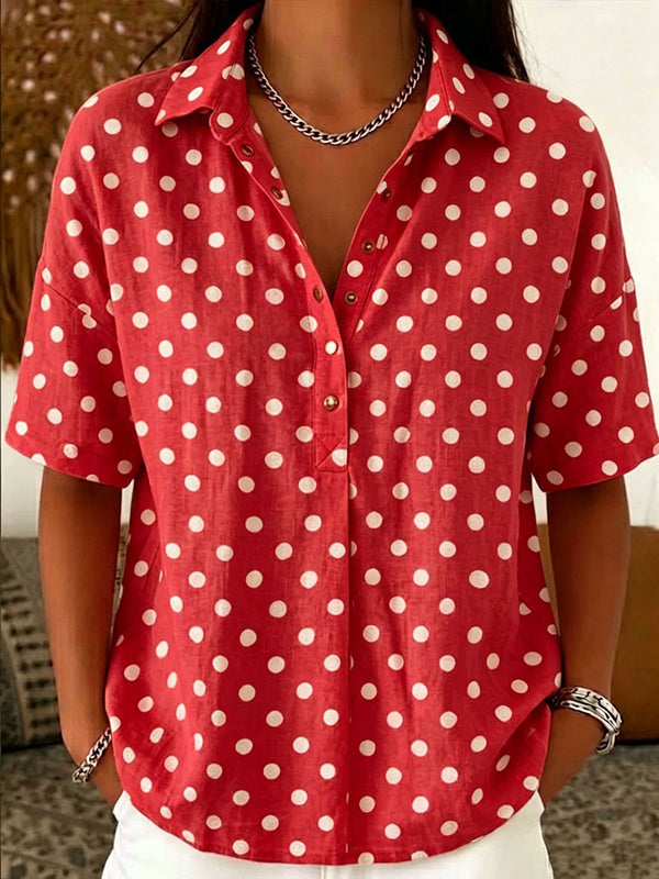 Chic Vintage-Inspired Polka Dot Blouse