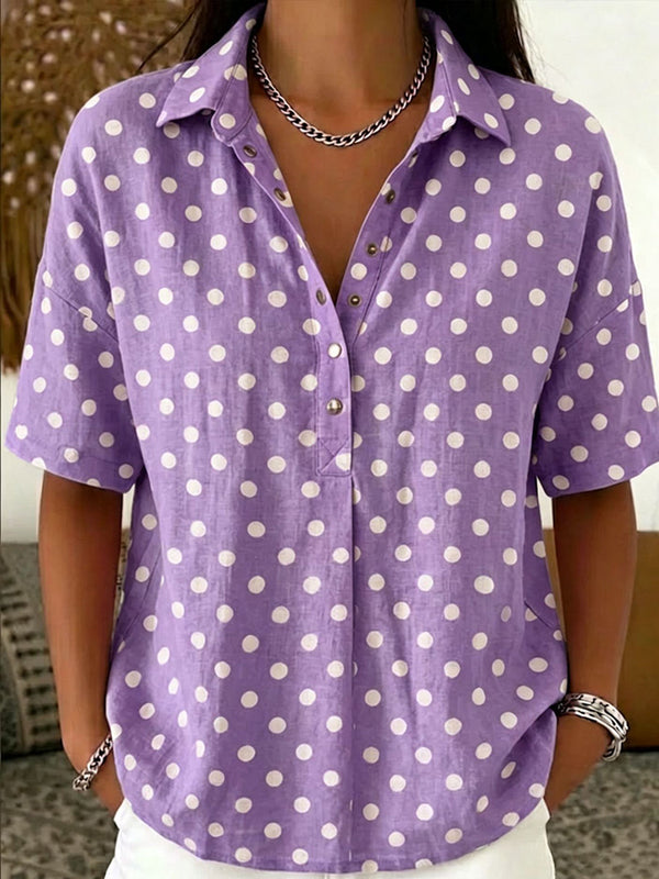 Chic Vintage-Inspired Polka Dot Blouse