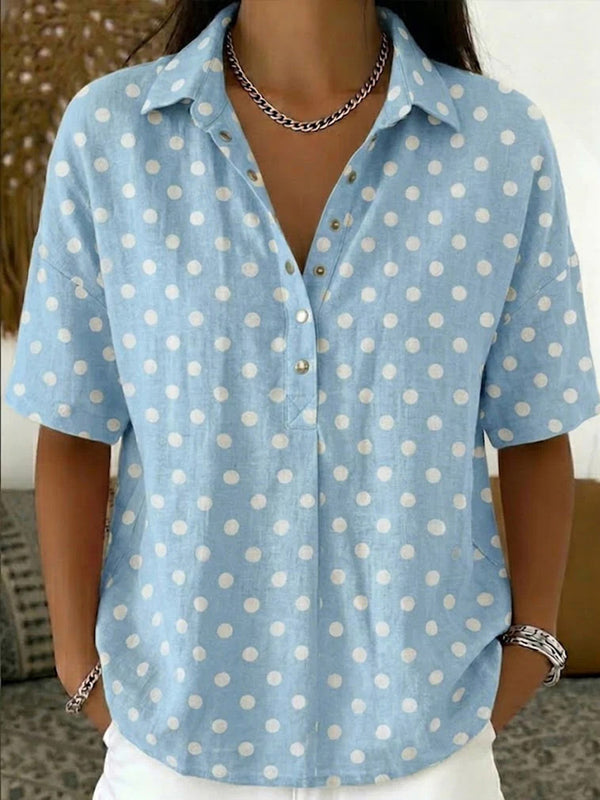 Chic Vintage-Inspired Polka Dot Blouse
