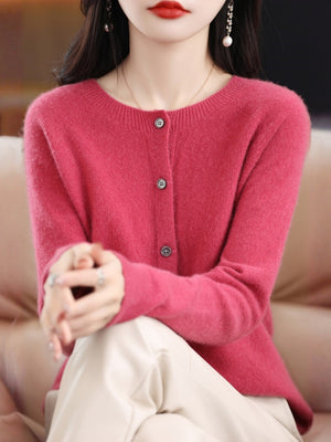 Chic Color Block Button-Down Cardigan