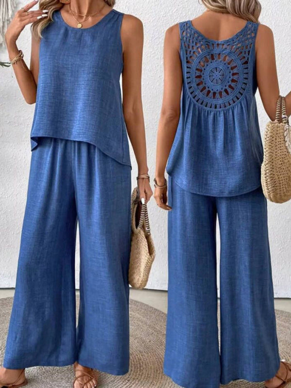 Chic Embroidered Two-Piece Set