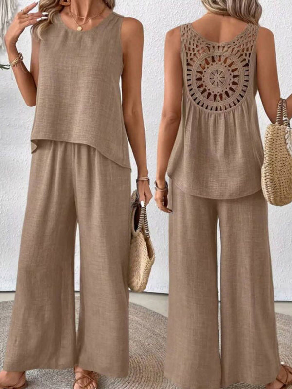 Chic Embroidered Two-Piece Set
