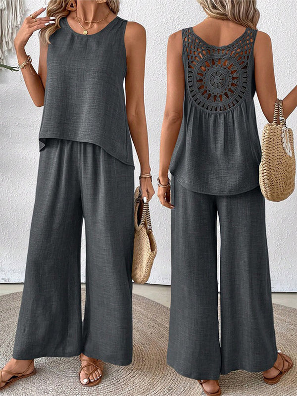 Chic Embroidered Two-Piece Set