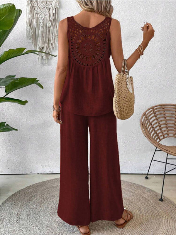 Chic Embroidered Two-Piece Set
