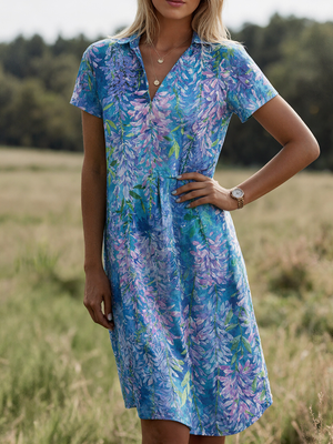 Chic Floral V-Neck Midi Dress