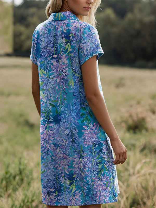 Chic Floral V-Neck Midi Dress