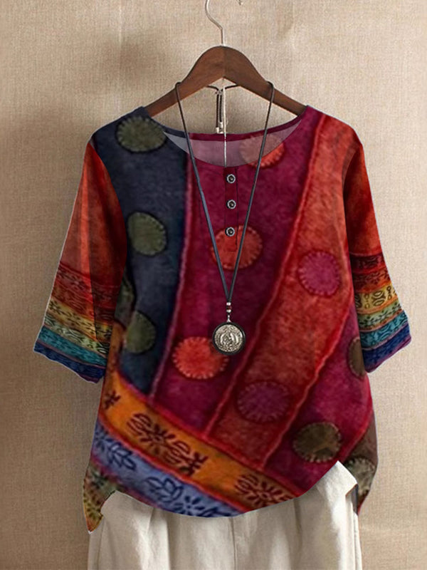 Chic Printed Short Sleeve Top