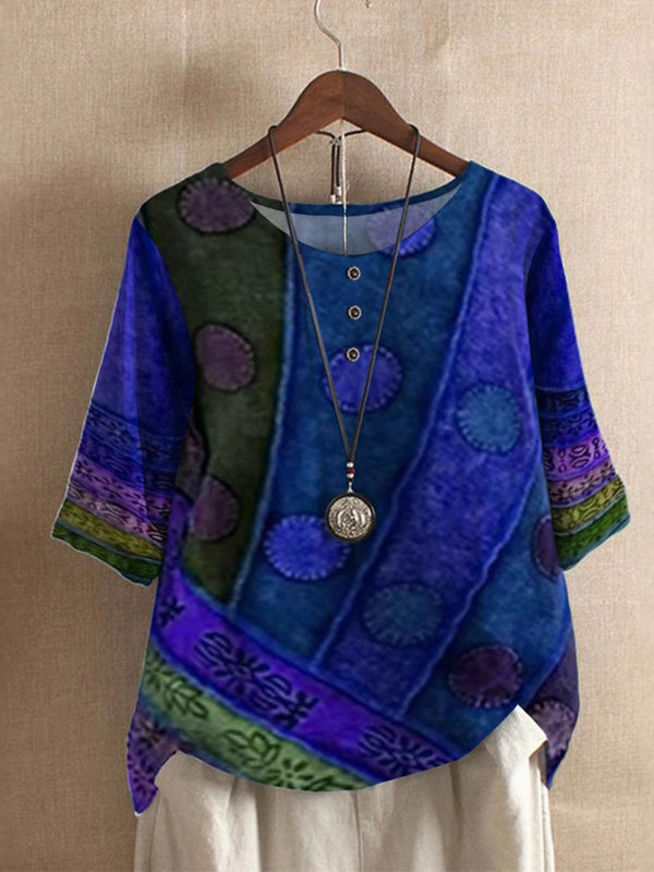 Chic Printed Short Sleeve Top