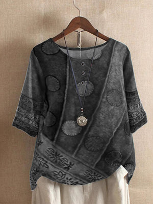 Chic Printed Short Sleeve Top