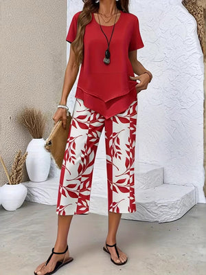 Chic Printed Two-Piece Set