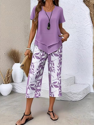 Chic Printed Two-Piece Set
