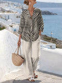 Chic Printed V-Neck Lounge Set