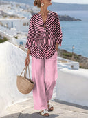 Chic Printed V-Neck Lounge Set