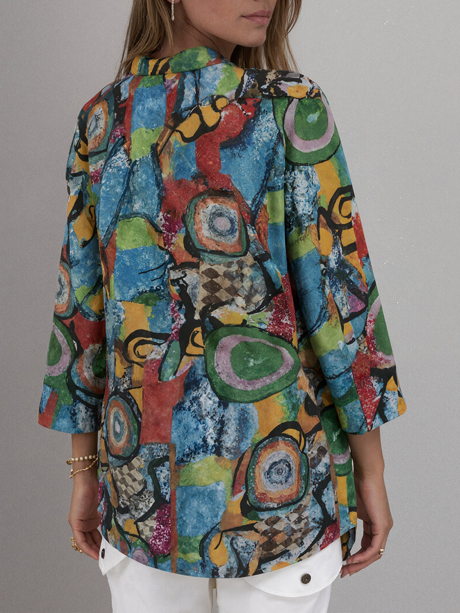 Chic Printed V-Neck Top