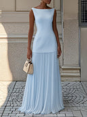 Chic Sleeveless Top & Pleated Dress Set