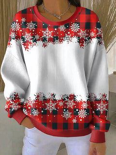 Sweat-shirt décontracté de Noël à col rond