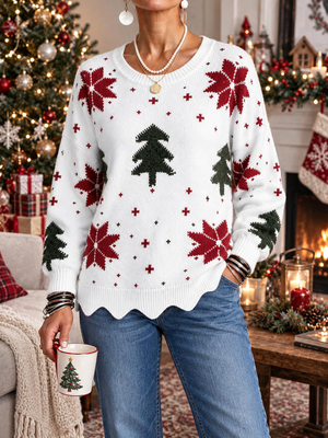 Christmas Crew Neck Knit Sweater