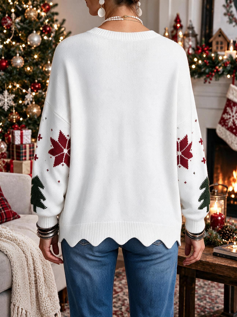 Christmas Crew Neck Knit Sweater
