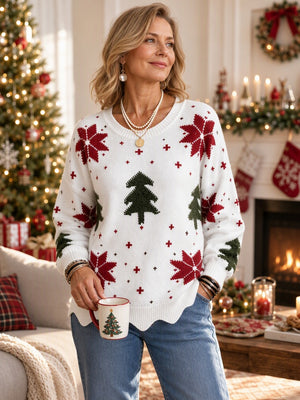 Christmas Crew Neck Knit Sweater