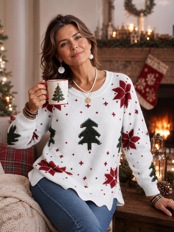 Christmas Crew Neck Knit Sweater
