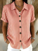 Classic Striped Button-Up Blouse