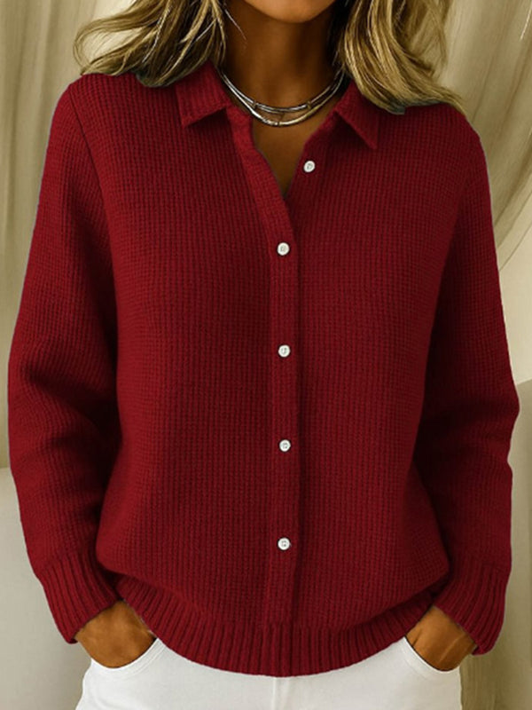 Classic Button-Down Knit Top