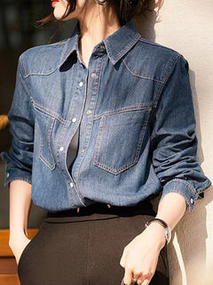 Chemise en jean classique à boutons