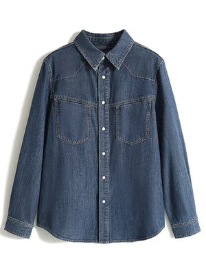Classic Button-Front Denim Shirt
