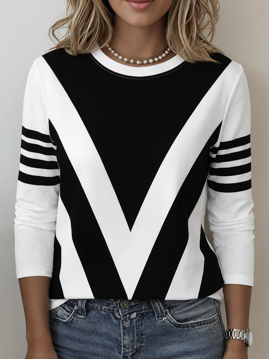 Classic Colorblock Long-Sleeve Top