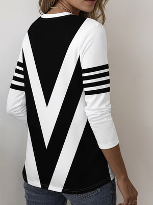Classic Colorblock Long-Sleeve Top