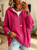 Classic Hooded Zip Knit Cardigan
