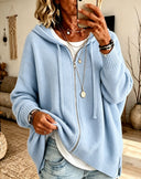 Classic Hooded Zip Knit Cardigan