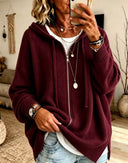 Classic Hooded Zip Knit Cardigan