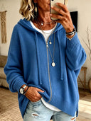 Classic Hooded Zip Knit Cardigan