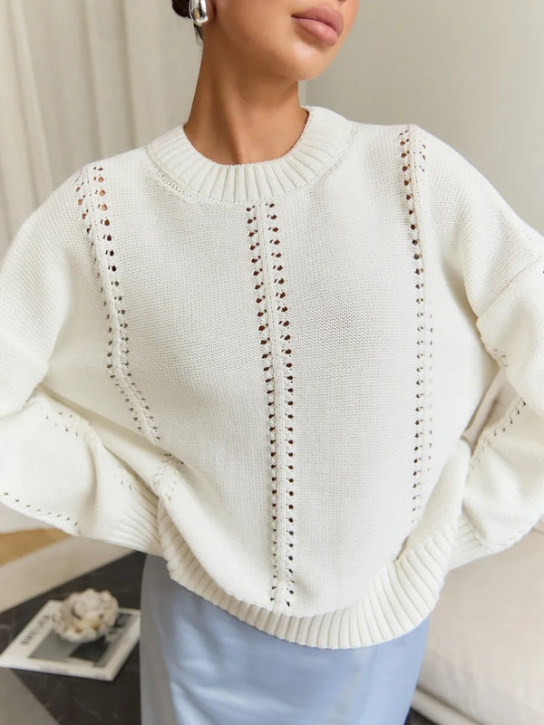 Classic Openwork Knit Sweater