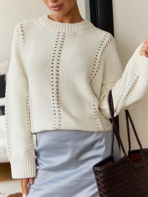Classic Openwork Knit Sweater