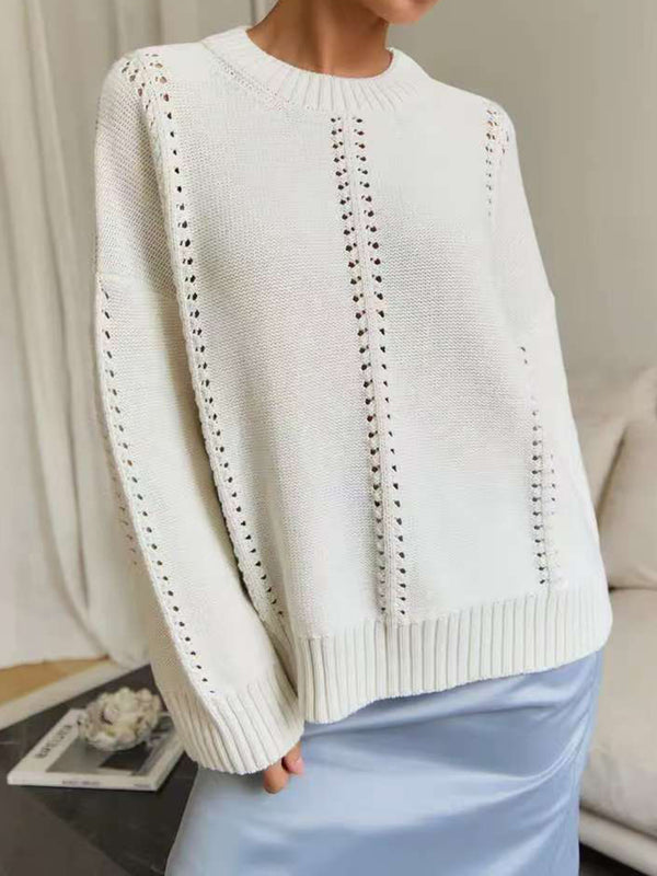 Classic Openwork Knit Sweater