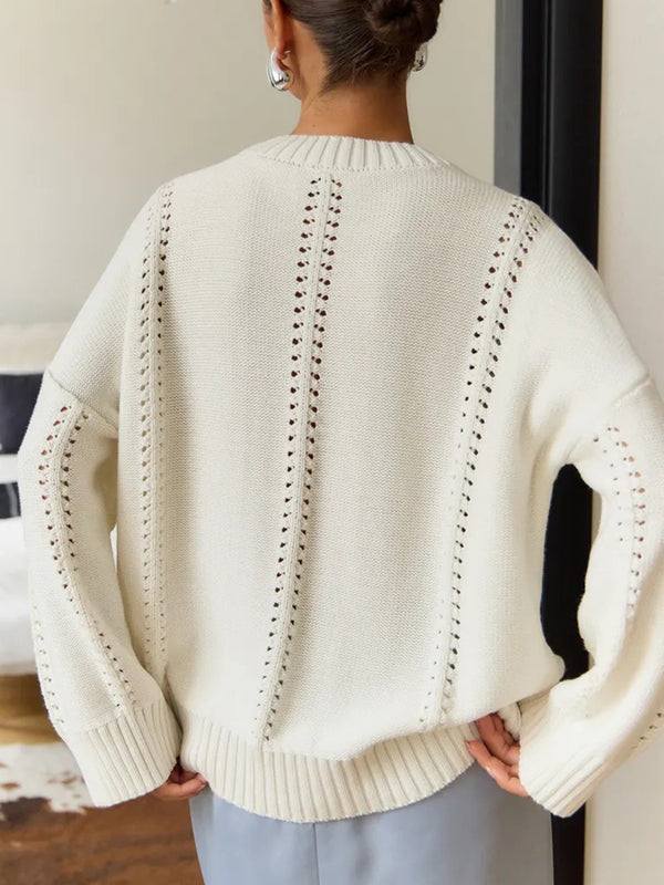 Classic Openwork Knit Sweater