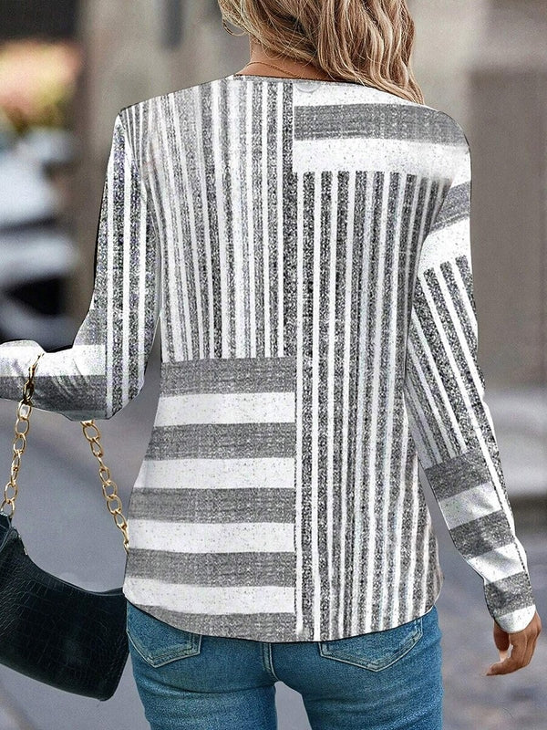 Classic Striped Crew Neck Top