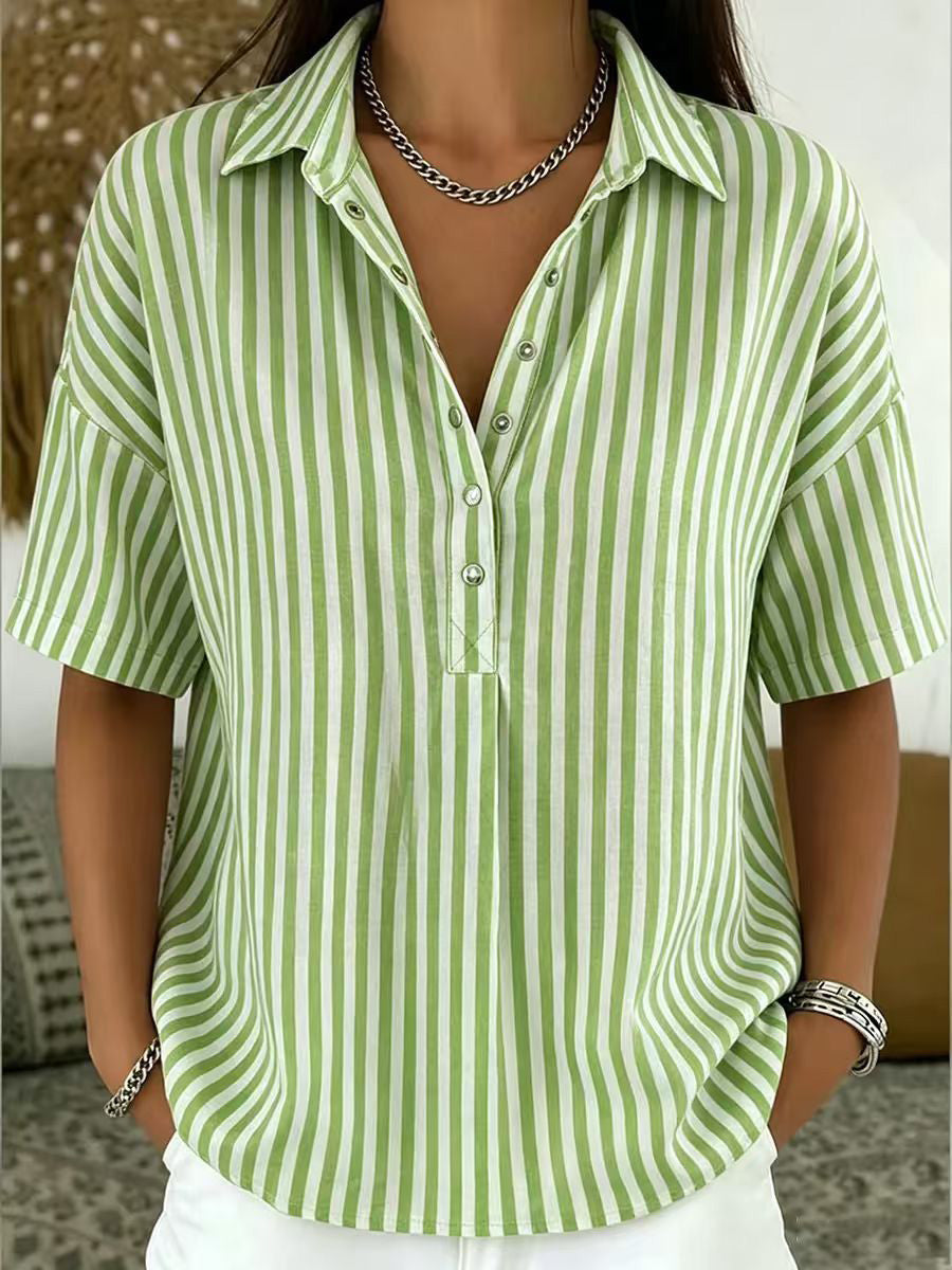 Classic Striped Short Sleeve Top
