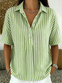 Classic Striped Short Sleeve Top