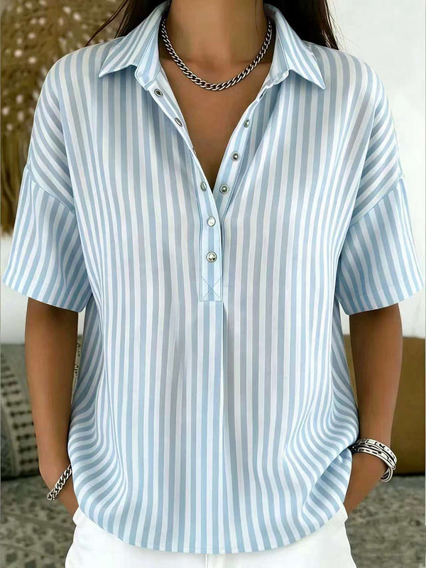 Classic Striped Short Sleeve Top