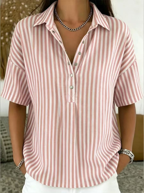 Classic Striped Short Sleeve Top