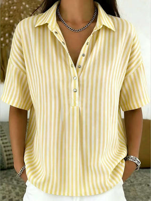 Classic Striped Short Sleeve Top