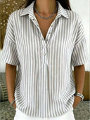 Classic Striped Short Sleeve Top